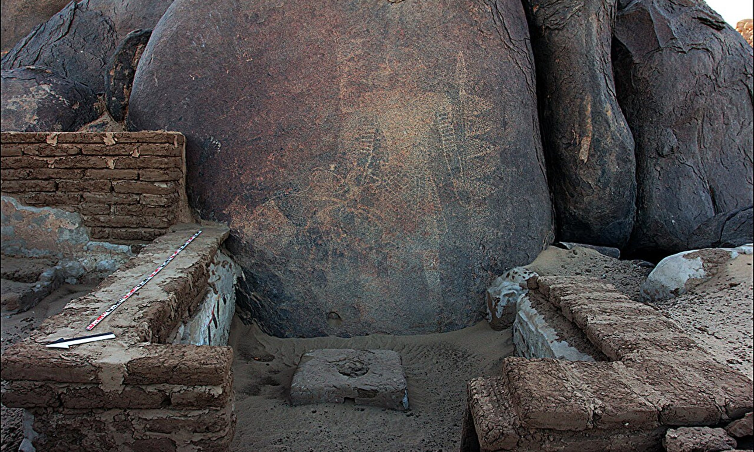 A Christian church in Sudan was built around a giant carving of a possible Kushite ruler