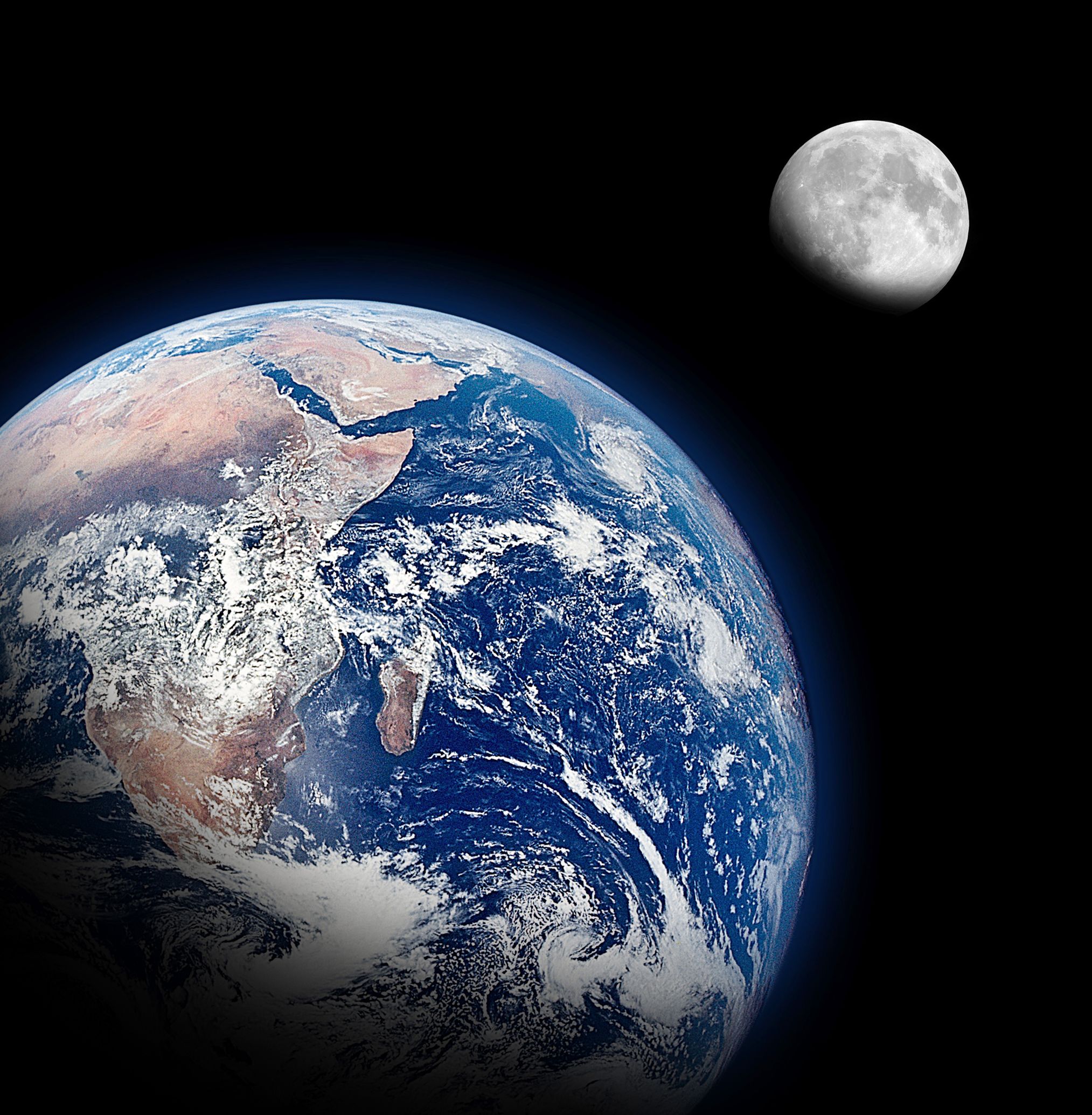 Earth And Moon Earth Earth And Moon In A Single Frame
