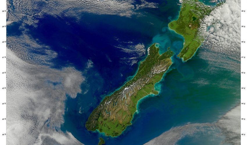 Today’s Image of the Day comes thanks to the NASA Earth Observatory and features a look at the North and South Islands of New Zealand.