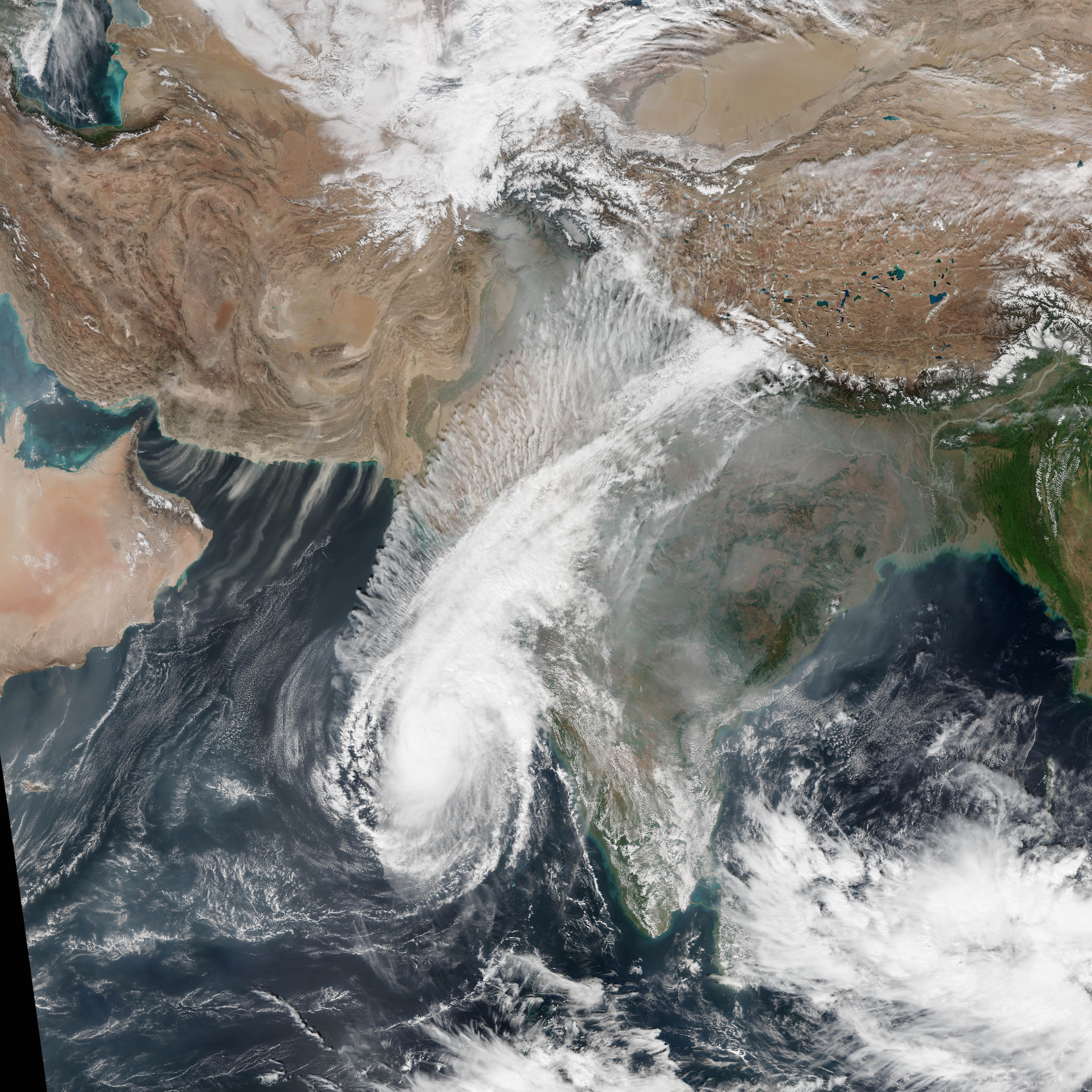Today’s Image of the Day comes courtesy of the NASA Earth Observatory and features a look at Cyclone Ockhi slamming India’s west coast.