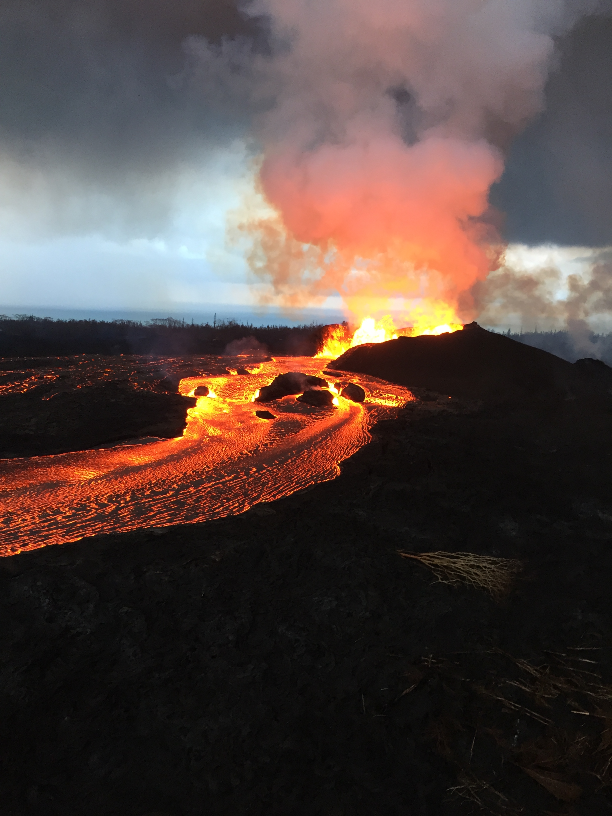 Today's Image of the Day from the U.S. Geological Survey (USGS) shows the persistent activity of Kilauea's fissure 8, which continues to eject lava at heights of tens to hundreds of feet into the air.