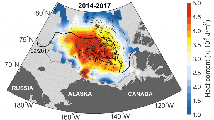 Archived heat trapped below the Arctic could melt all of the Arctic sea ice if it were to make its way to the surface.