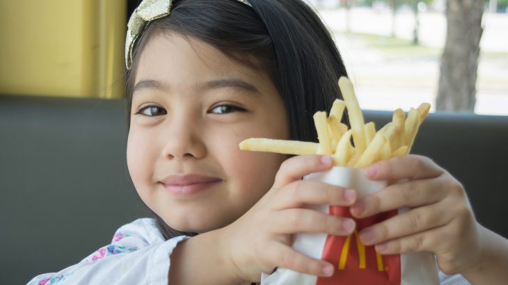 74 percent of kids still get unhealthy drinks and/or side items with their kids’ meals at the four largest fast-food restaurant chains.