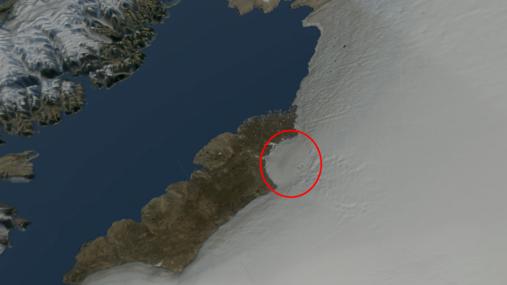 A team of international researchers unearthed a massive impact crater measuring 19 miles wide beneath northern Greenland’s ice sheet.