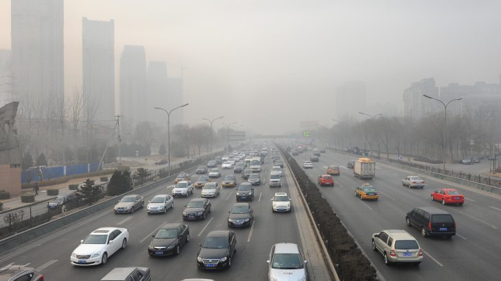 The presence of smog negatively affects solar power by way of reducing the amount of solar radiation hitting the ground.
