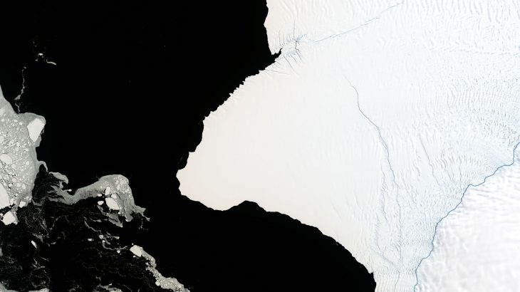 An iceberg twice the size of New York City is about to break off the Brunt Ice Shelf and NASA has started a countdown to the calving event.