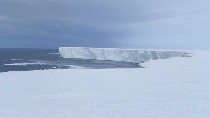 The Ross Ice Shelf in Antarctica is the largest ice platform in the world, covering an area about the size of France.
