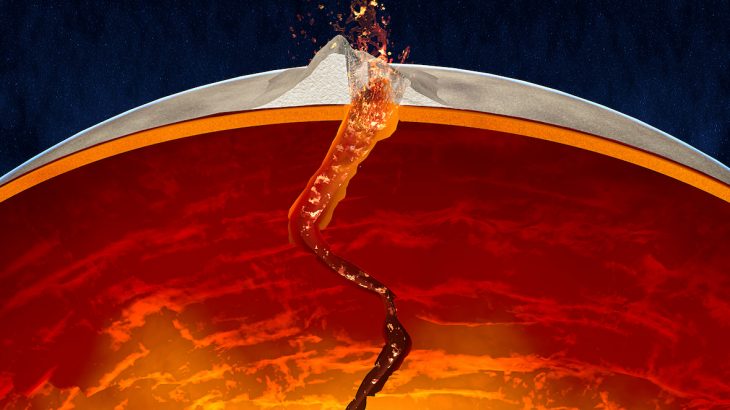 Geoscientists have found the first direct evidence that material from deep within Earth's mantle can gradually seep up through the surface to form volcanoes.