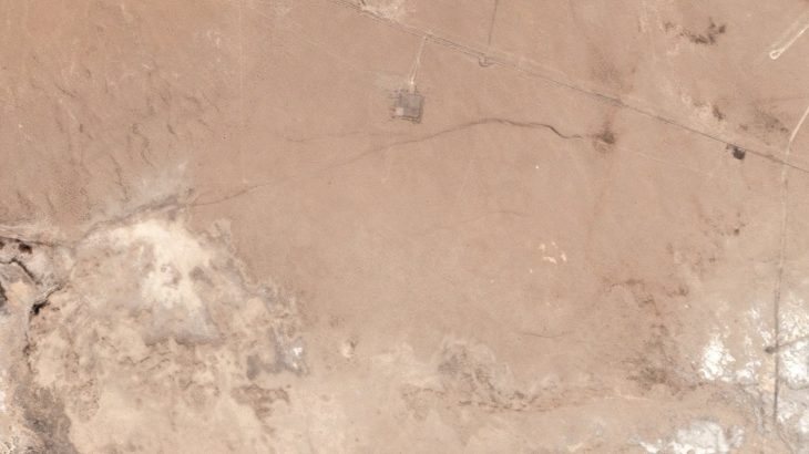 After a 7.1 earthquake struck Southern California on Friday night, a large fissure formed, stretching across the Mojave Desert eleven miles outside of Ridgecrest, California.
