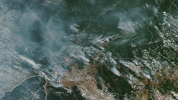 Wildfires burning across the Amazon have produced so much smoke that it can be seen from space.