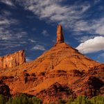 Standing nearly 400 feet tall and looming over the Castle Valley in Utah, Castleton Tower is a popular destination for rock climbers.