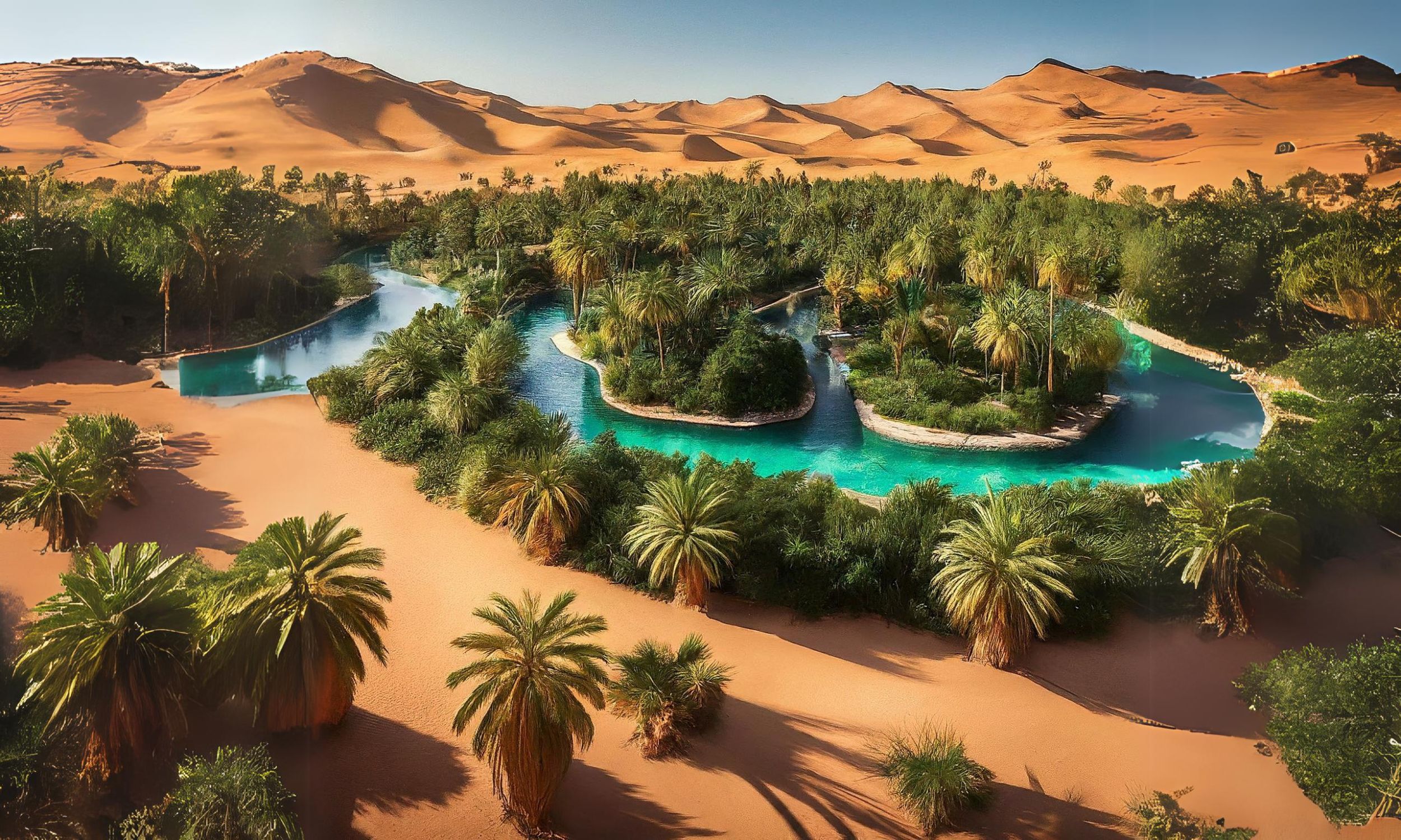 Oasis Landform Desert Generative Sandscape Siwa Oasis New