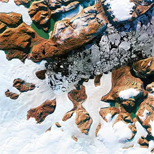 Harder Glacier in northern Greenland imaged by the Copernicus Sentinel-2 mission in 2024. Credit: ESA