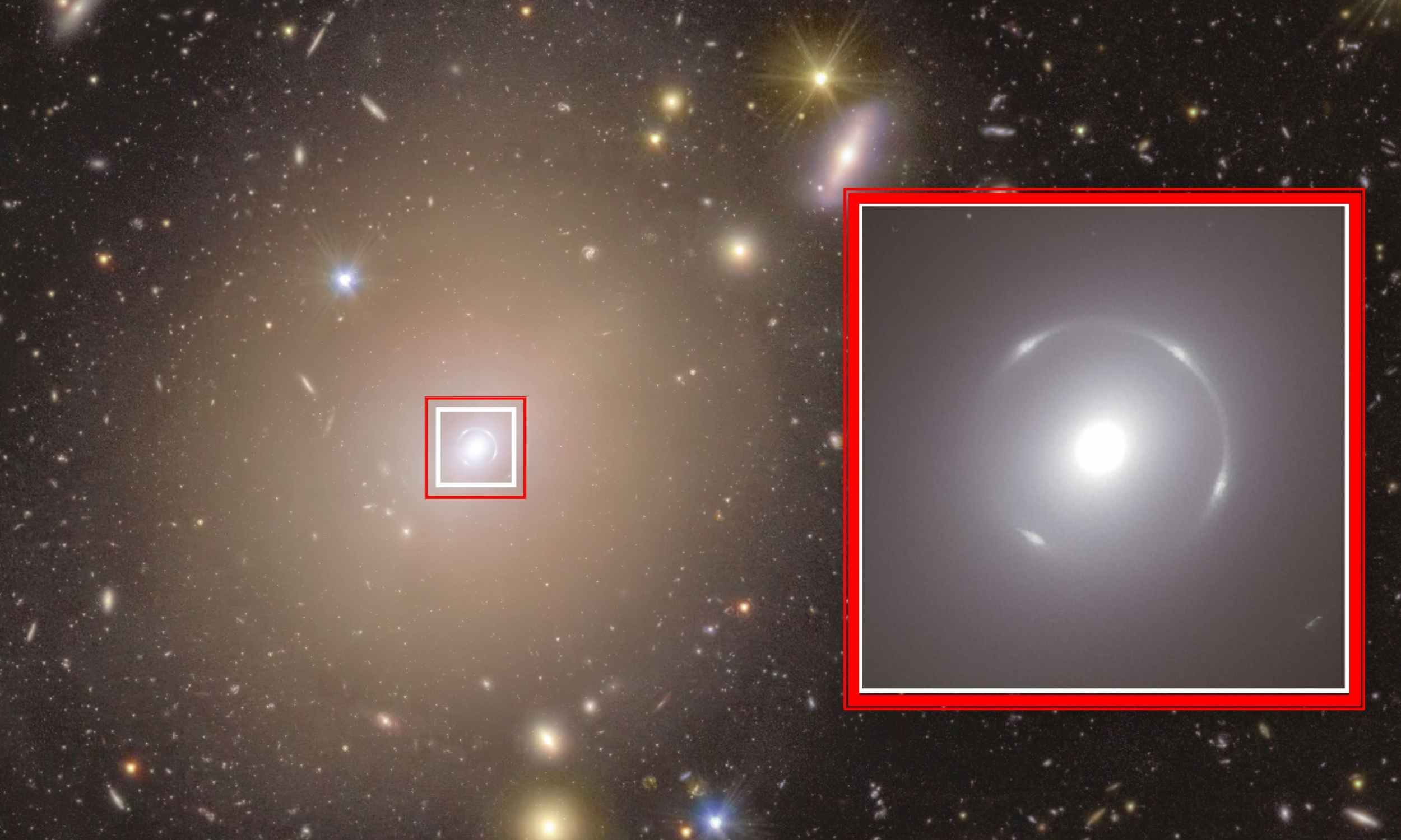 What appeared to be a normal galaxy concealed a ring of light