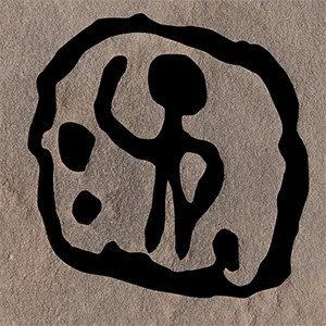 The ruler tramples a man (lying). The two round circular areas behind this are not balls, but rather decapitated heads. Credit: Johann Thiele