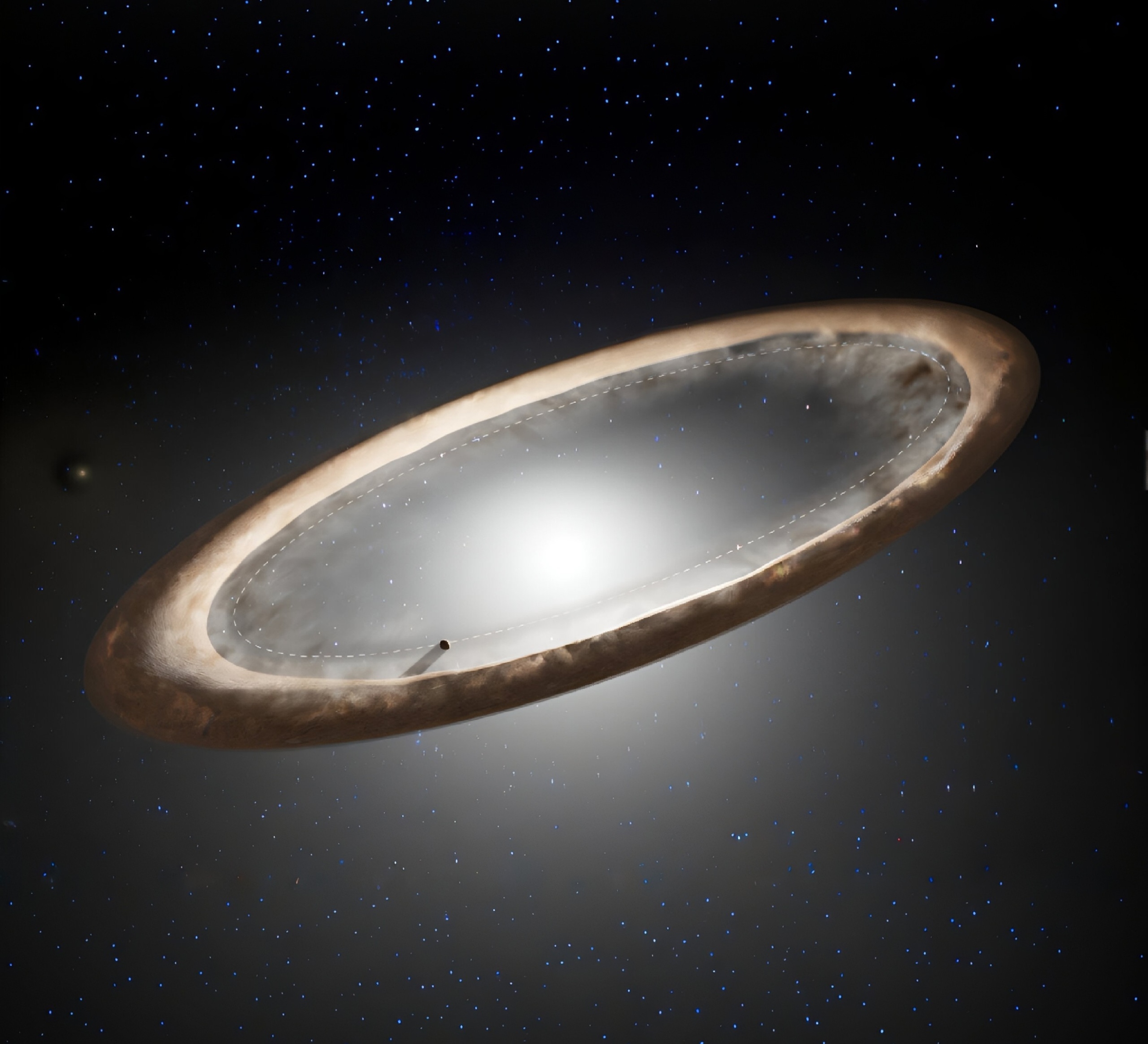 Star’s warped ring may be shaped by a hidden planet