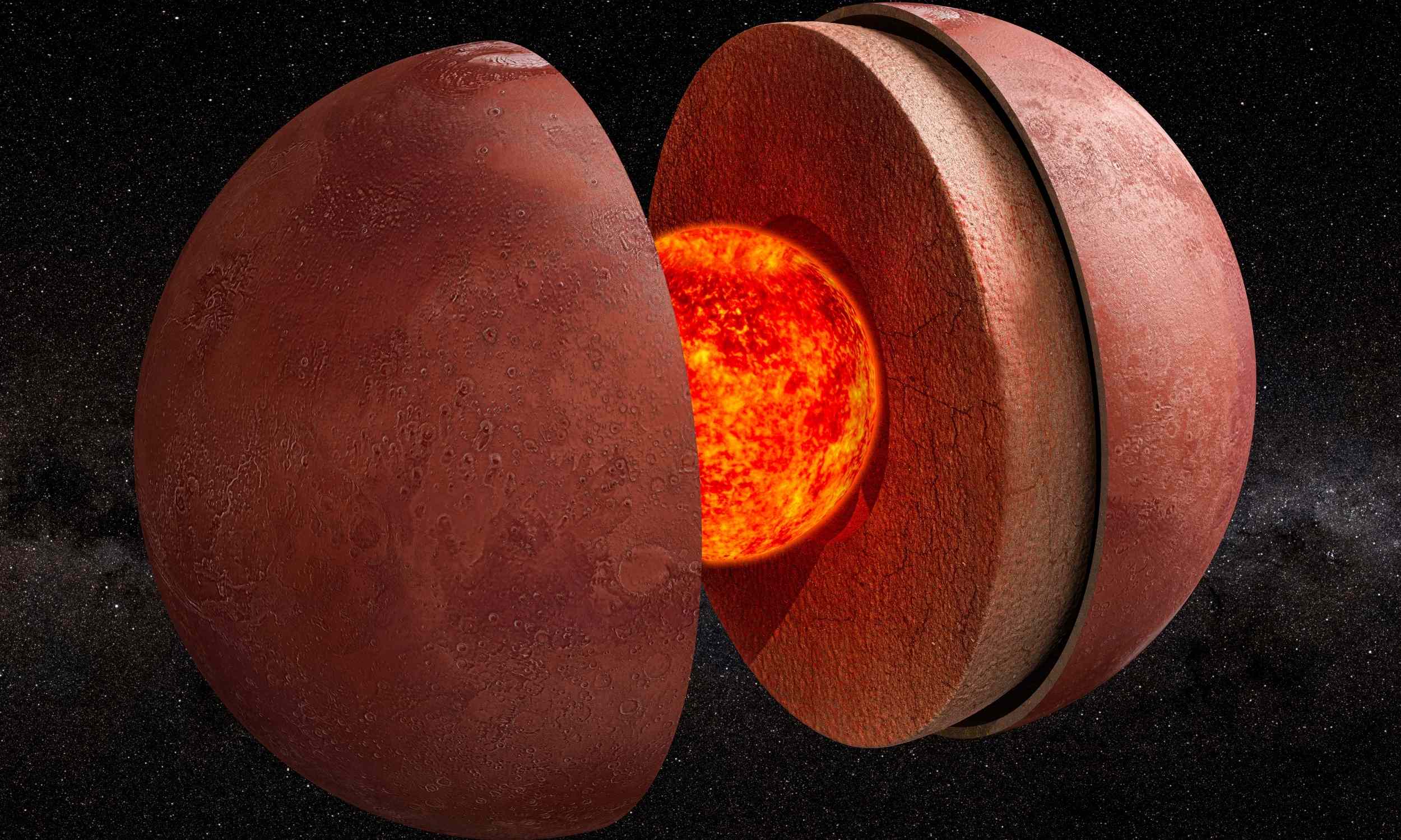Mars inner core detection illustration