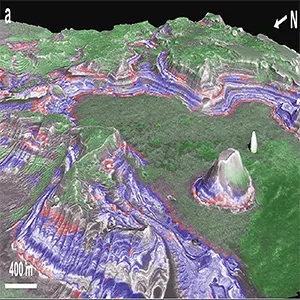 3D views of sulfate-bearing regions on Juventae Plateau. Credit: Nature Communications