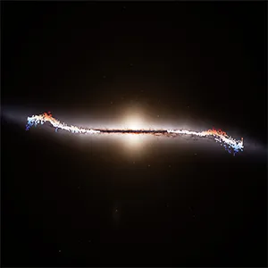 The European Space Agency’s (ESA) Gaia space telescope has revealed that our Milky Way galaxy has a giant wave rippling outwards from its center. The unexpected galactic ripple is illustrated in this edge-on figure. Here the positions of thousands of bright stars are shown, overlaid on Gaia’s maps of the Milky Way. Credit: ESA