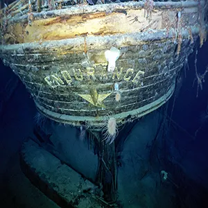 Stern of Sir Ernest Shackleton's ship, Endurance, at the bottom of Antarctica's Weddell Sea, captured on March 7, 2022. Credit: Endurance22 / CC BY-SA 4.0