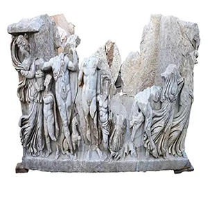 Roman period marble sarcophagus (coffin) was uncovered, upon which was sculpted a special scene of the drinking contest between Dionysus (or Bacchus), the god of wine, and Heracles (Hercules), the mythological hero. Credit: IAA