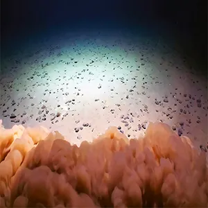 Nodules on abyssal seafloor in CCZ & mud cloud from an ROV touching down. Credit: UH/NOAA Deep CCZ