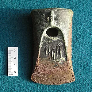 A bronze axe discovered at the Semiyarka site. Credit: VK Merz & IK Merz