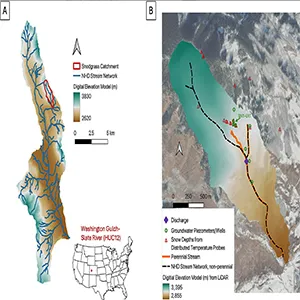 (a) Map of the Washington Gulch-Slate River watershed in Colorado, United States. Credit: Water Resources Research