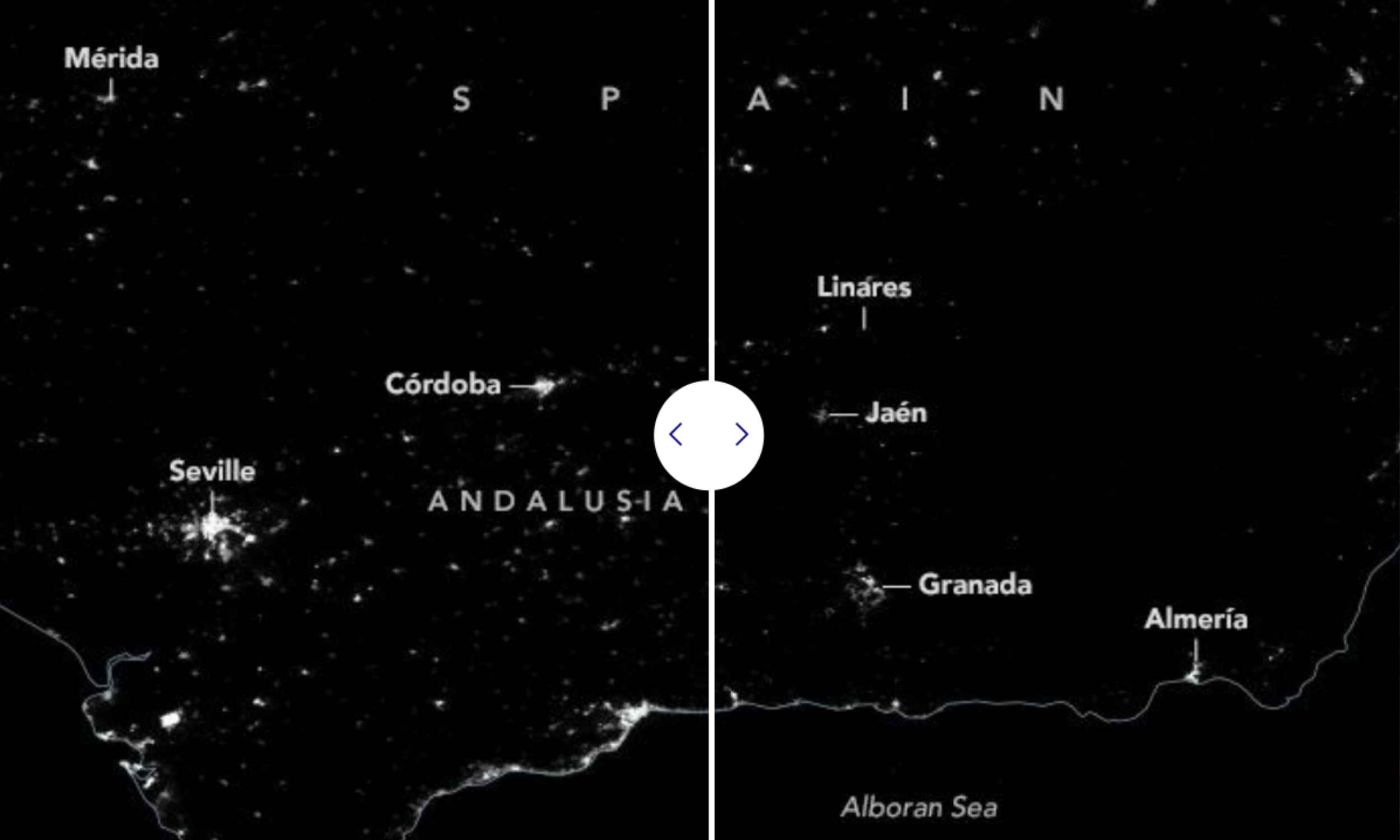 NASA satellite captures an electricity blackout in southern Spain