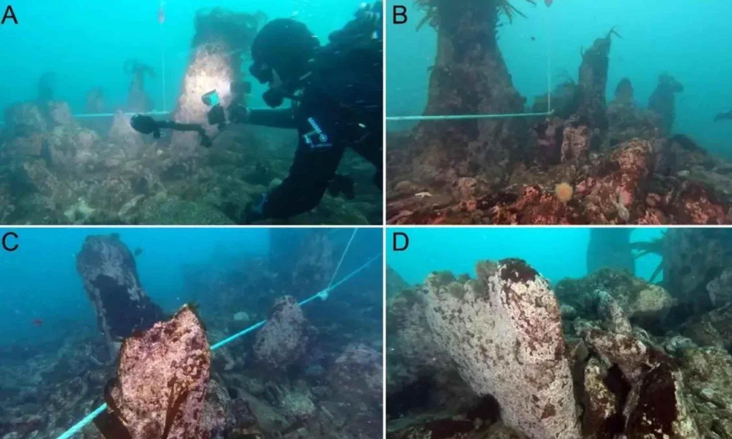 Divers discover a gigantic submerged stone wall dating back over 7,000 years