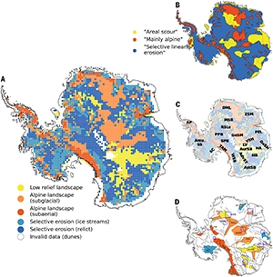 Geomorphological classification of Antarctic subglacial landforms. Credit: Science Journal