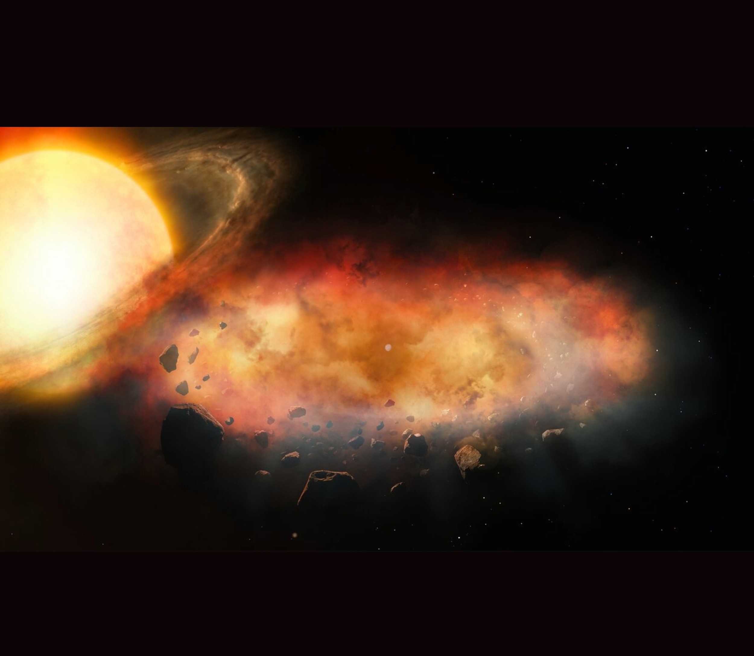 Metal cloud hints at a massive planetary collision