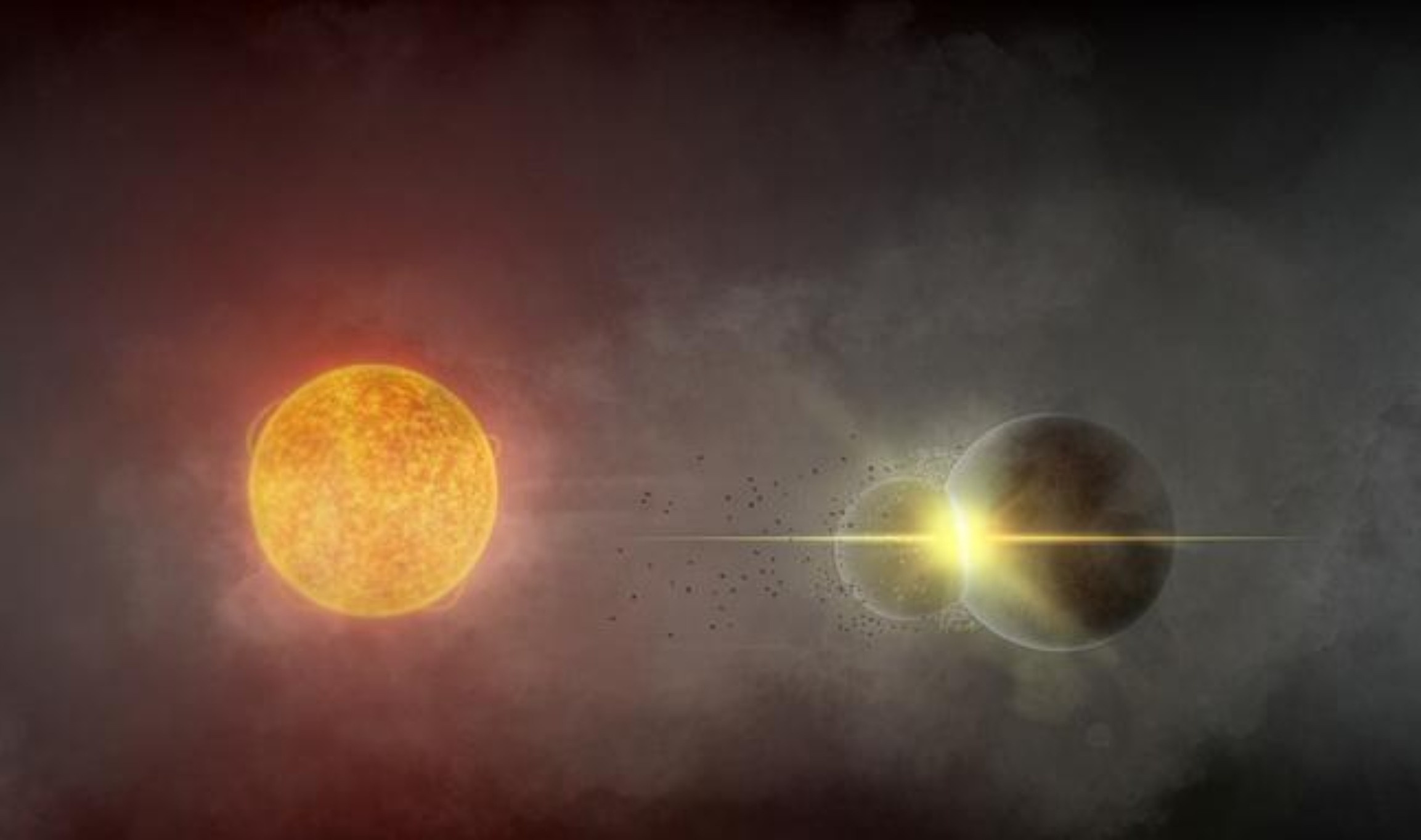 Debris from a violent planetary collision dimmed a distant star