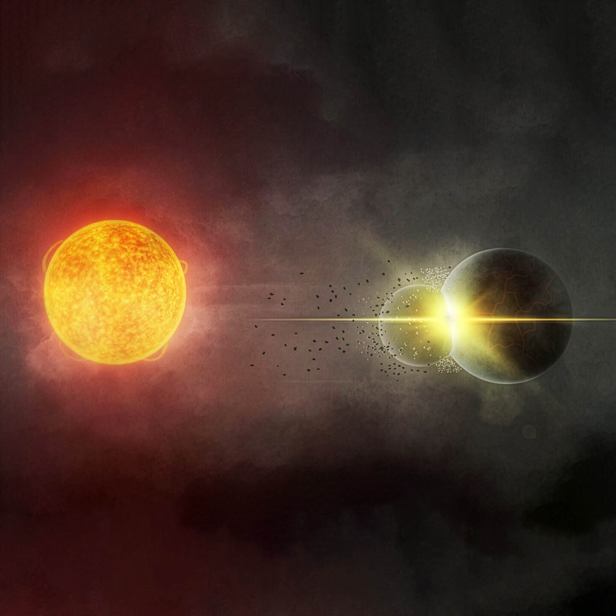 Astronomers capture a violent collision between two young planets, similar to how Earth was formed