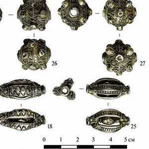 Veliky Novgorod treasure shows sophisticated craftsmanship and international connections behind a collection of silver beads dating back to the Viking Age. Credit: Russian Archaeology