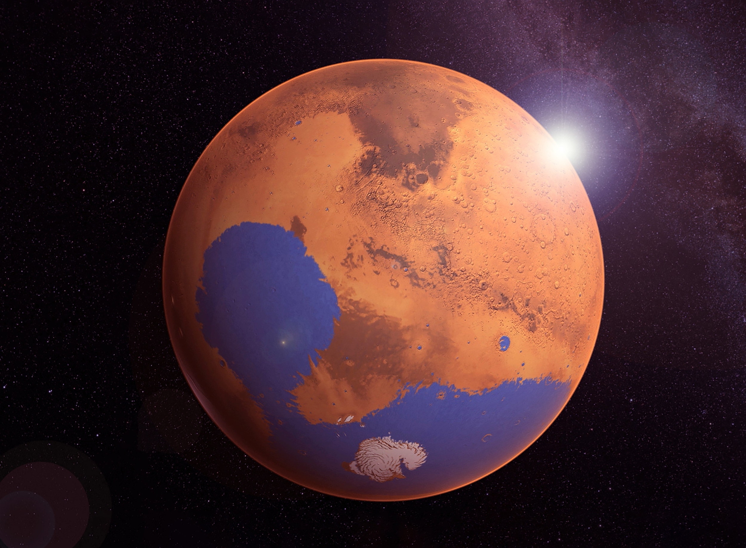 'Bathtub ring' suggests an ocean once covered one-third of Mars